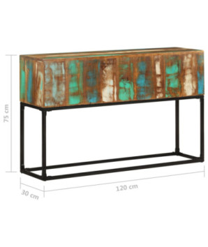 Masă consolă, 120x30x75 cm, lemn reciclat, cu aspect industrial - WOODBB411
