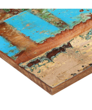 Blat masă rustic din lemn masiv reciclat, dreptunghiulară, 90 x 60 cm