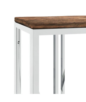 Consolă din oțel inoxidabil și lemn reciclat - WOODBB418