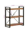Bibliotecă compactă, din lemn masiv reciclat, cu 3 rafturi, 77x30x80 cm, handmade Bibliotecă compactă, din lemn masiv reciclat, cu 3 rafturi, 77x30x80 cm, handmade