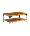 Măsuță de cafea cu raft, 100 x 60 x 35 cm, lemn reciclat, cu aspect vintage - WOODBB422 Măsuță de cafea cu raft, 100 x 60 x 35 cm, lemn reciclat, cu aspect vintage - WOODBB422