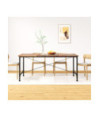 Masă de bucătărie pentru 6 persoane, aspect industrial, din lemn masiv reciclat, dreptunghiulară, 180 x 90 x 76 cm Masă de bucătărie pentru 6 persoane, aspect industrial, din lemn masiv reciclat, dreptunghiulară, 180 x 90 x 76 cm