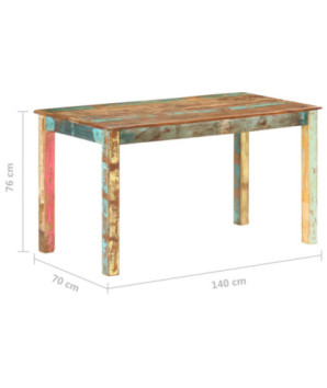 Masă de bucătărie, 140 x 70 x 76 cm, lemn reciclat - WOODBB425