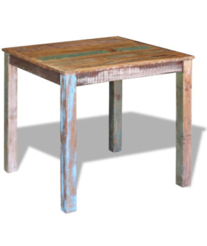 Masă de bucătărie, 80x82x76 cm, lemn reciclat, cu aspect vintage, handmade