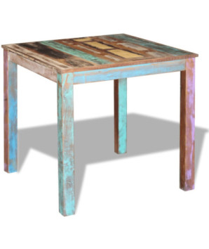 Masă de bucătărie, 80x82x76 cm, lemn reciclat, cu aspect vintage, handmade
