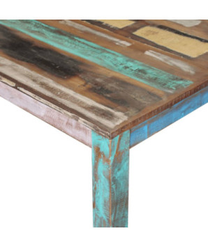 Masă de bucătărie, 80x82x76 cm, lemn reciclat, cu aspect vintage, handmade