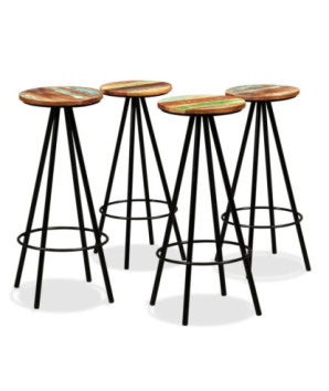 Set de bar, 9 piese, lemn masiv de acacia și lemn reciclat, cu aspect industrial - WOODBB438