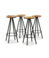 Set de bar, 9 piese, lemn masiv de acacia și lemn reciclat, cu aspect industrial - WOODBB438