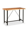 Masă bar cu 6 scaune fără spătar, aspect industrial, din lemn masiv reciclat, dreptunghiulară, 150 x 70 x 107 cm, handmade Masă bar cu 6 scaune fără spătar, aspect industrial, din lemn masiv reciclat, dreptunghiulară, 150 x 70 x 107 cm, handmade
