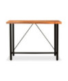 Masă bar cu 6 scaune fără spătar, aspect industrial, din lemn masiv reciclat, dreptunghiulară, 150 x 70 x 107 cm, handmade Masă bar cu 6 scaune fără spătar, aspect industrial, din lemn masiv reciclat, dreptunghiulară, 150 x 70 x 107 cm, handmade
