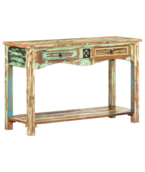 Masă consolă, 120 x 40 x 75 cm, lemn reciclat, cu aspect vintage - WOODBB443