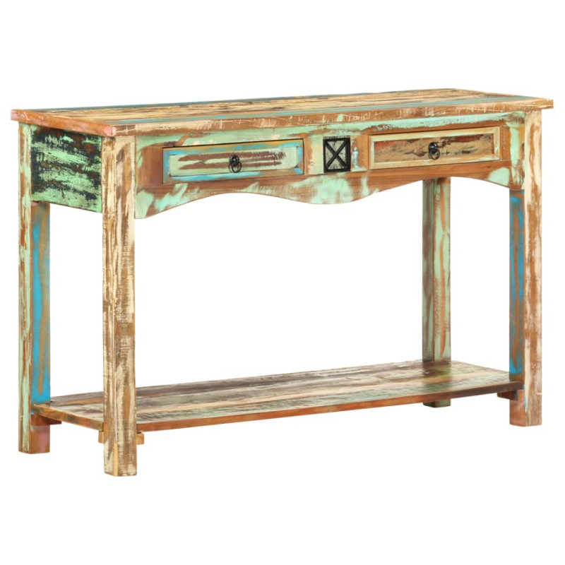 Masă consolă, 120 x 40 x 75 cm, lemn reciclat, cu aspect vintage - WOODBB443