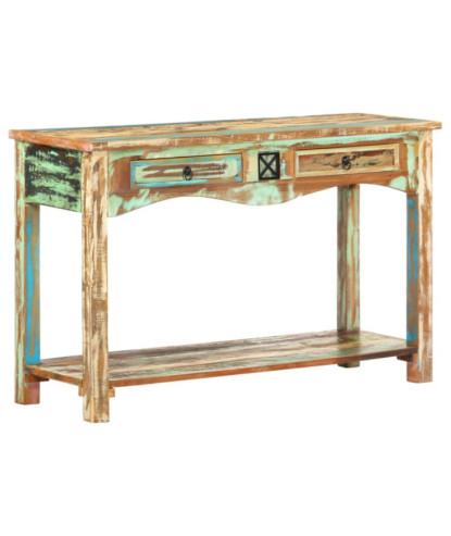 Masă consolă, 120 x 40 x 75 cm, lemn reciclat, cu aspect vintage - WOODBB443