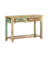 Masă consolă, 120 x 40 x 75 cm, lemn reciclat, cu aspect vintage - WOODBB443