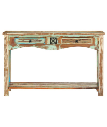 Masă consolă, 120 x 40 x 75 cm, lemn reciclat, cu aspect vintage - WOODBB443