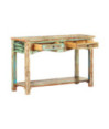 Masă consolă, 120 x 40 x 75 cm, lemn reciclat, cu aspect vintage - WOODBB443