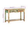 Masă consolă, 120 x 40 x 75 cm, lemn reciclat, cu aspect vintage - WOODBB443
