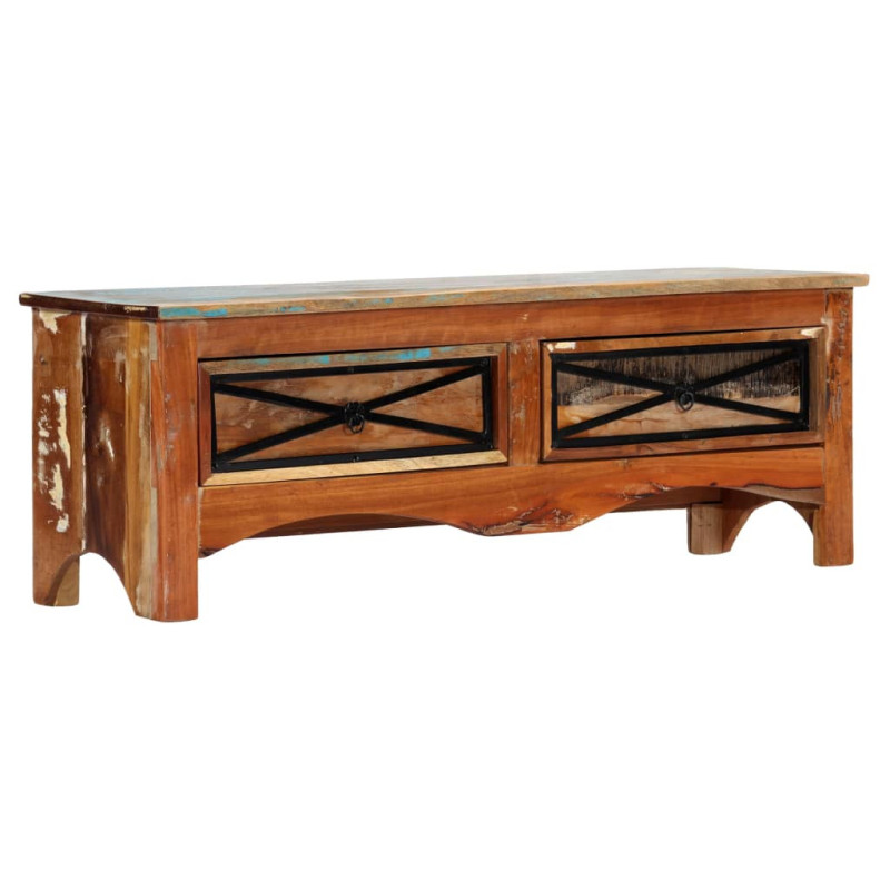 Comodă TV, 120 x 30 x 40 cm, lemn reciclat, cu aspect retro - WOODBB447 Comodă TV, 120 x 30 x 40 cm, lemn reciclat, cu aspect retro - WOODBB447