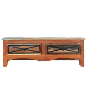 Comodă TV, 120 x 30 x 40 cm, lemn reciclat, cu aspect retro - WOODBB447