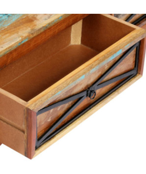 Comodă TV, 120 x 30 x 40 cm, lemn reciclat, cu aspect retro - WOODBB447