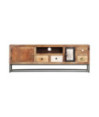 Comodă TV cu picioare, aspect industrial, din lemn masiv reciclat, 120 x 30 x 40 cm, handmade