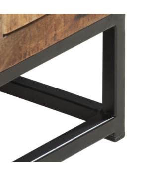 Comodă TV cu picioare, aspect industrial, din lemn masiv reciclat, 120 x 30 x 40 cm, handmade