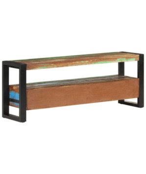 Comodă TV, 120x30x45 cm, lemn reciclat, cu aspect antichizat - WOODBB454