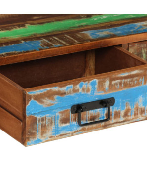 Comodă TV, 120x30x45 cm, lemn reciclat, cu aspect antichizat - WOODBB454