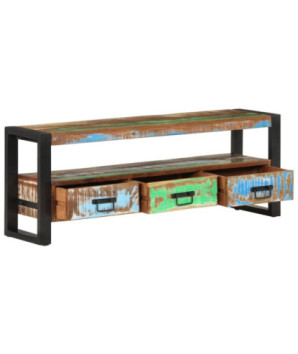 Comodă TV, 120x30x45 cm, lemn reciclat, cu aspect antichizat - WOODBB454