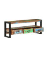Comodă TV, 120x30x45 cm, lemn reciclat, cu aspect antichizat - WOODBB454 Comodă TV, 120x30x45 cm, lemn reciclat, cu aspect antichizat - WOODBB454