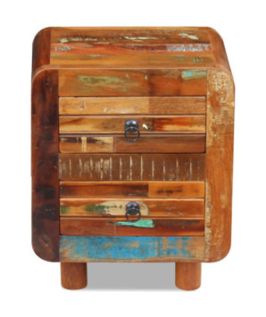 Noptieră vintage, din lemn masiv reciclat, cu 2 sertare, 43 x 33 x 51 cm, handmade