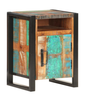 Noptieră, 40 x 35 x 55 cm, lemn reciclat, cu aspect industrial - WOODBB463