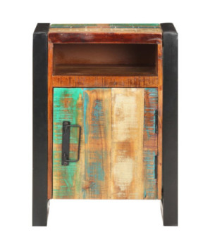 Noptieră, 40 x 35 x 55 cm, lemn reciclat, cu aspect industrial - WOODBB463