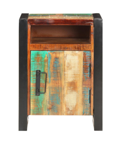 Noptieră, 40 x 35 x 55 cm, lemn reciclat, cu aspect industrial - WOODBB463