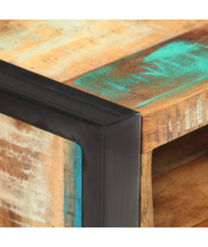 Noptieră, 40 x 35 x 55 cm, lemn reciclat, cu aspect industrial - WOODBB463