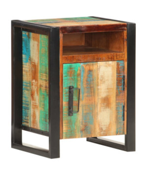 Noptieră, 40 x 35 x 55 cm, lemn reciclat, cu aspect industrial - WOODBB463