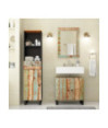 Set mobilier de baie, 3 piese, lemn reciclat - WOODBB465