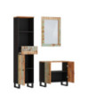 Set mobilier de baie, 3 piese, lemn reciclat - WOODBB465