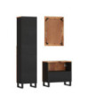 Set mobilier de baie, 3 piese, lemn reciclat - WOODBB465