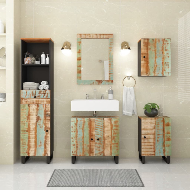 Set mobilier de baie, 5 piese, lemn reciclat - WOODBB466 Set mobilier de baie, 5 piese, lemn reciclat - WOODBB466