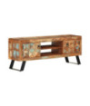 Comodă TV, 112x30x45 cm, lemn reciclat, cu aspect retro - WOODBB468