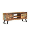 Comodă TV, 112x30x45 cm, lemn reciclat, cu aspect retro - WOODBB468