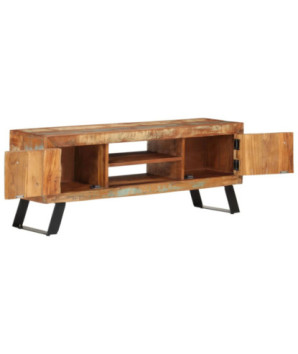 Comodă TV, 112x30x45 cm, lemn reciclat, cu aspect retro - WOODBB468