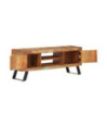 Comodă TV, 112x30x45 cm, lemn reciclat, cu aspect retro - WOODBB468