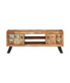 Comodă TV, 112x30x45 cm, lemn reciclat, cu aspect retro - WOODBB468