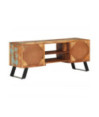 Comodă TV, 112x30x45 cm, lemn reciclat, cu aspect retro - WOODBB468