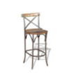Scaun masă bar multicolor vintage, din lemn masiv reciclat, fără spătar Scaun masă bar multicolor vintage, din lemn masiv reciclat, fără spătar