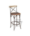 Scaun masă bar multicolor vintage, din lemn masiv reciclat, fără spătar Scaun masă bar multicolor vintage, din lemn masiv reciclat, fără spătar