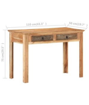 Masă birou vintage, din lemn masiv reciclat, cu 2 sertare, handmade
