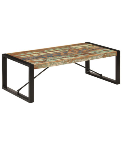 Măsuță de cafea, 120 x 60 x 40 cm, lemn reciclat, cu aspect industrial - WOODBB475